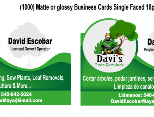 Davi’s Tree Services Business Cards Printing Designs